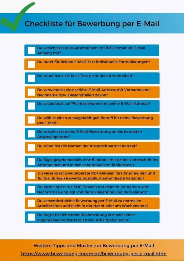 Checkliste Bewerbung per E-Mail: Tipps für perfekte E-Mail-Bewerbung