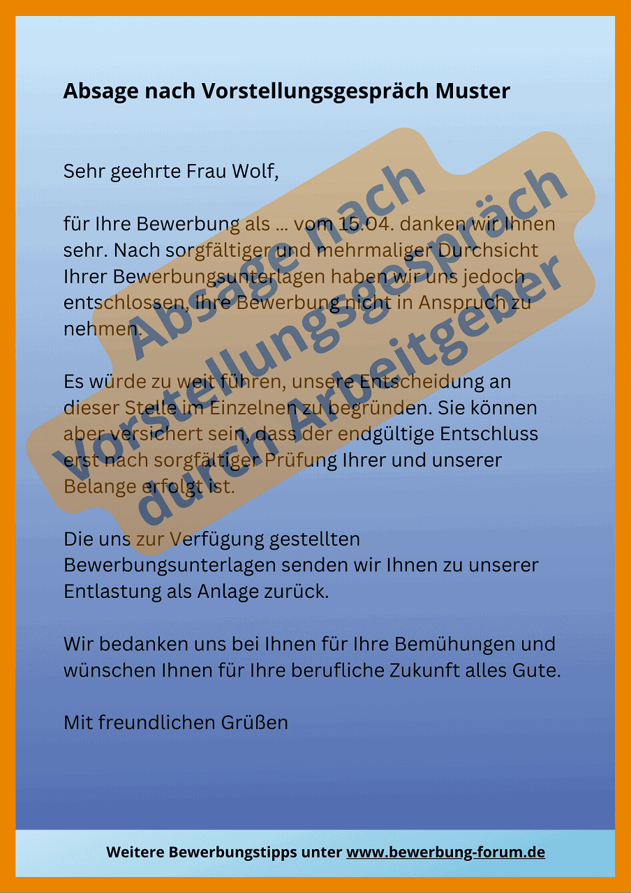 Absage nach Vorstellungsgespräch: 5 typische Muster   deine Antwort