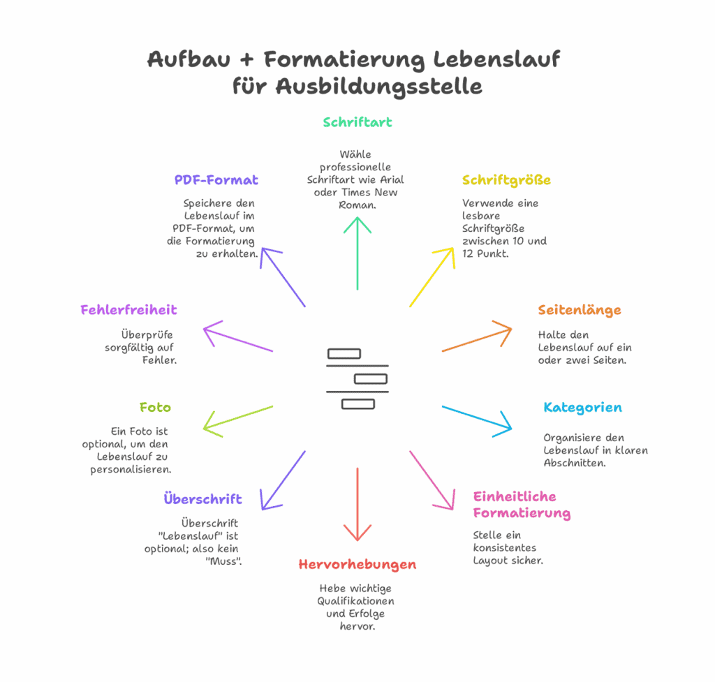 Aufbau Formatierung Lebenslauf Ausbildung