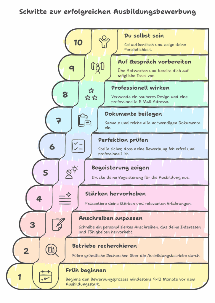 Ausbildung Bewerbung Schlüsselfakten Top10 Anschreiben