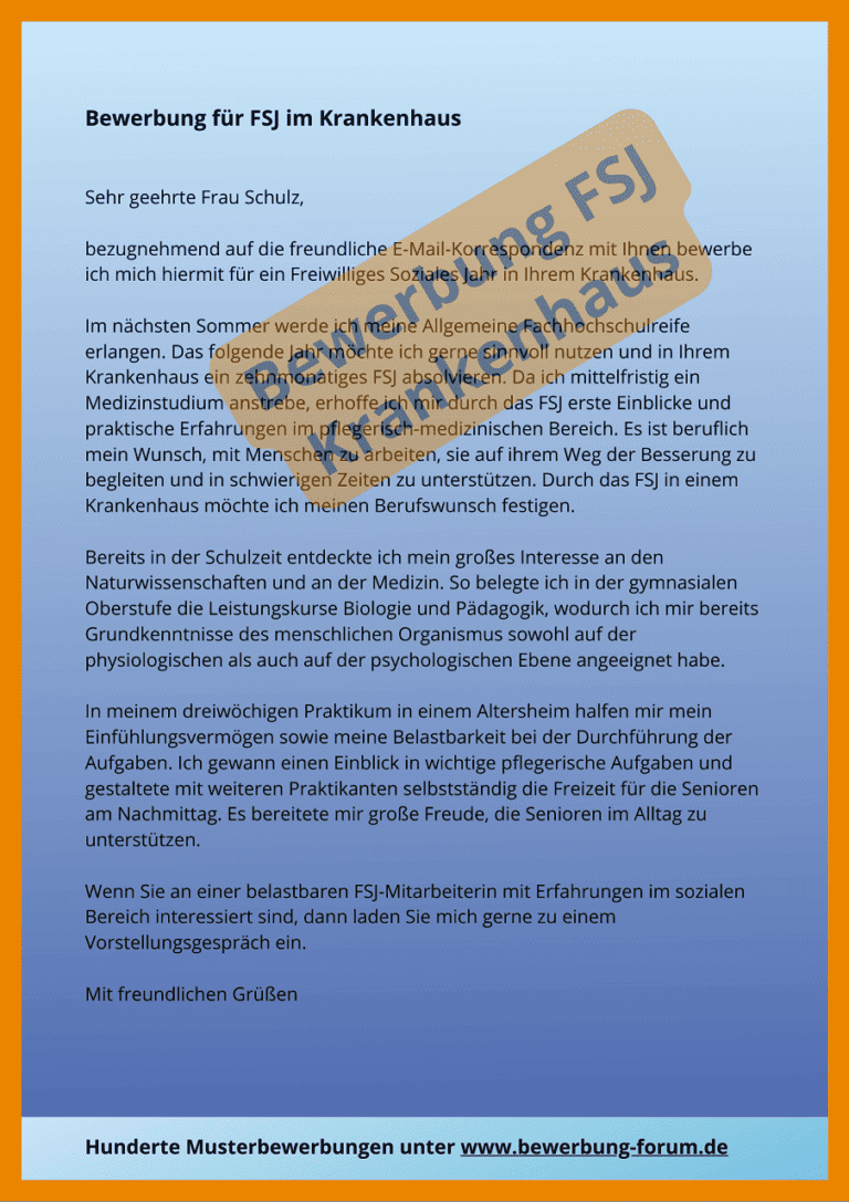 FSJ Bewerbung Muster + Tipps fürs Motivationsschreiben ️