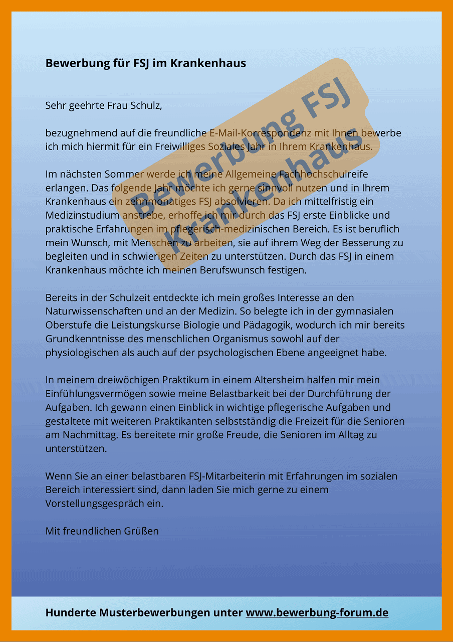FSJ Bewerbung Muster + Tipps fürs Motivationsschreiben ️