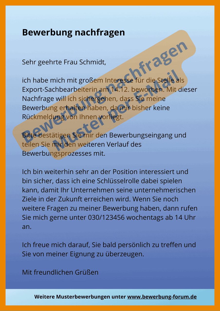 ᐅ Keine Antwort auf Bewerbung nachfragen 6 Muster ️