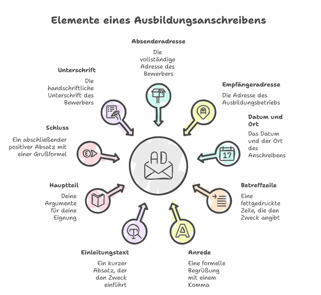 Elemente Ausbildungsanschreiben Aufbau