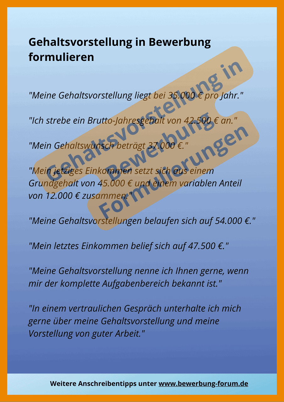 ᐅ Gehaltsvorstellung in Bewerbung formulieren + TIPPS 👛