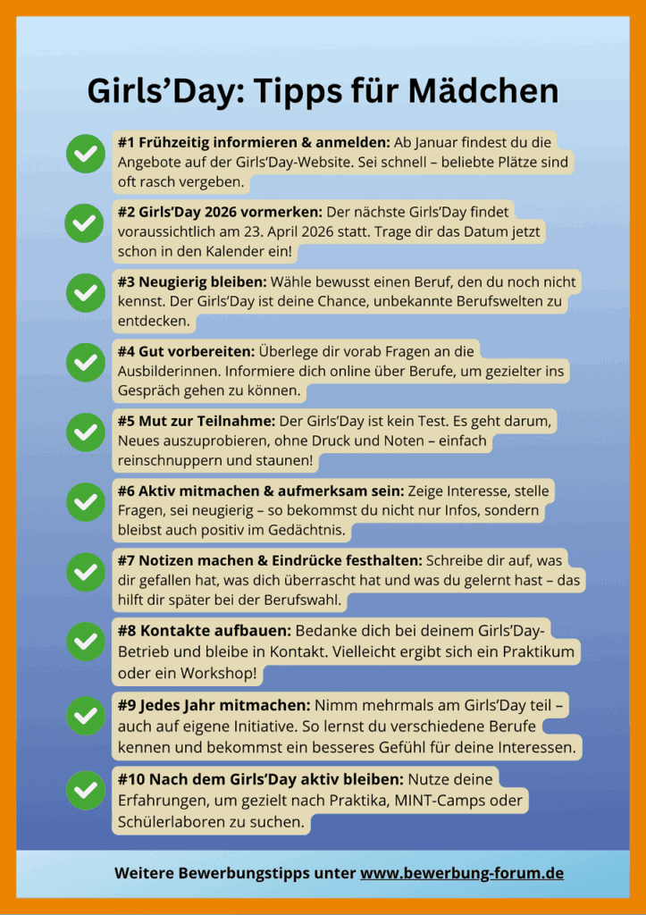 Girls’Day Berufsorientierung + Berufswahl Mädchen MINT
