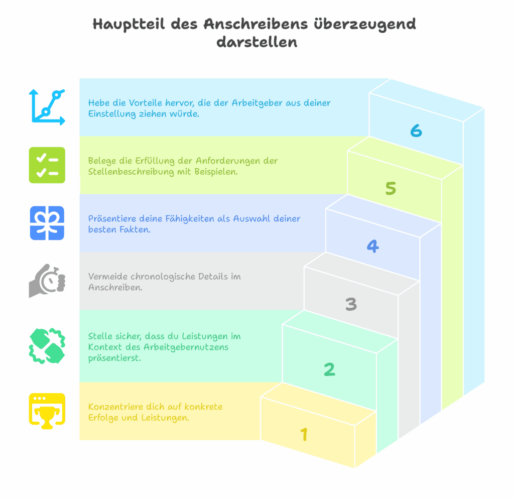 Hauptteil Anschreiben Bewerbung Erfolge Leistungen Nutzen
