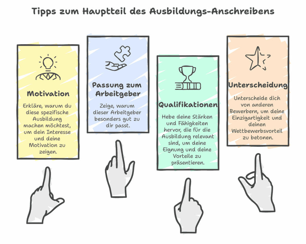 Hauptteil Text Ausbildung Anschreiben