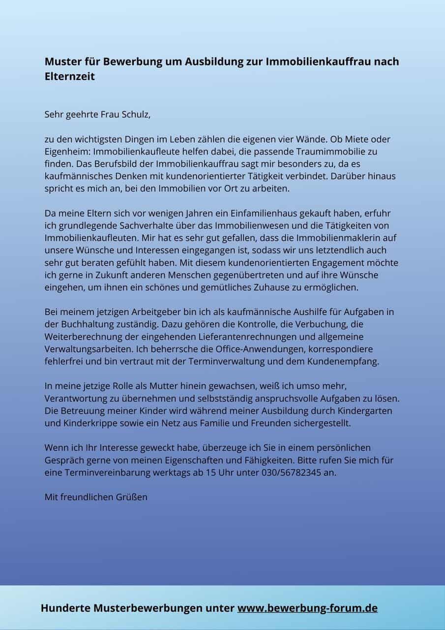 Bewerbung Zum Immobilienkaufmann Muster ᐅ Immobilienkauffrau Bewerbung um Ausbildung: Muster + Tipps