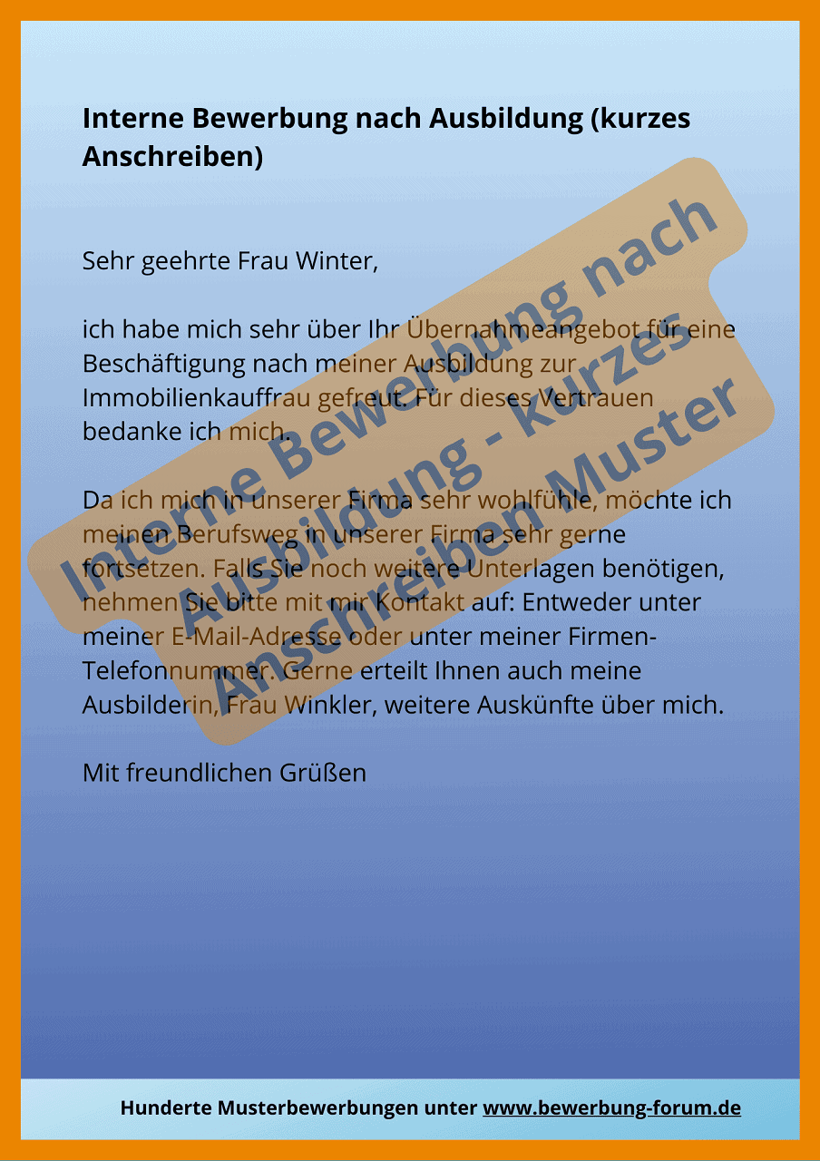 ᐅ Bewerbung Übernahme nach Ausbildung Muster + Tipps ️
