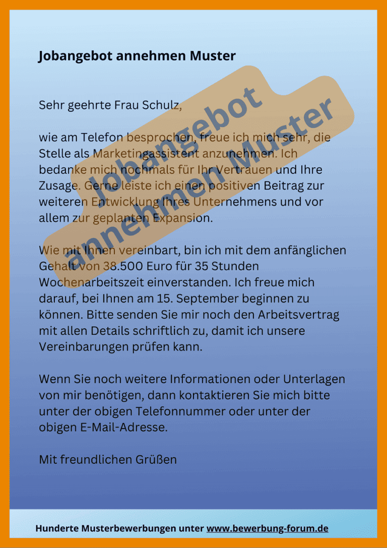 ᐅ Jobangebot annehmen: Zusage formulieren [7 Muster]