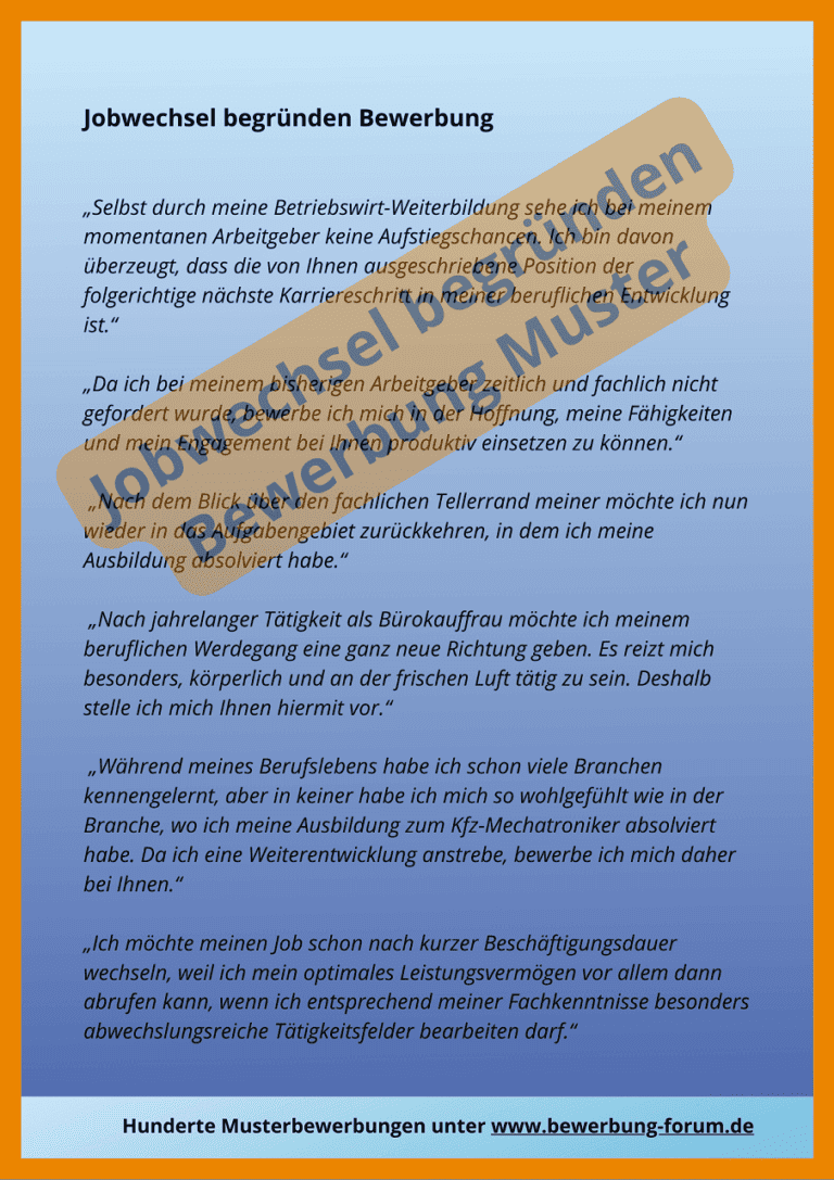 ᐅ Bewerbung für Jobwechsel Neue berufliche Herausforderung