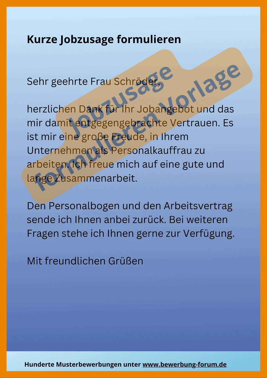 ᐅ Jobangebot annehmen Zusage formulieren [7 Muster]