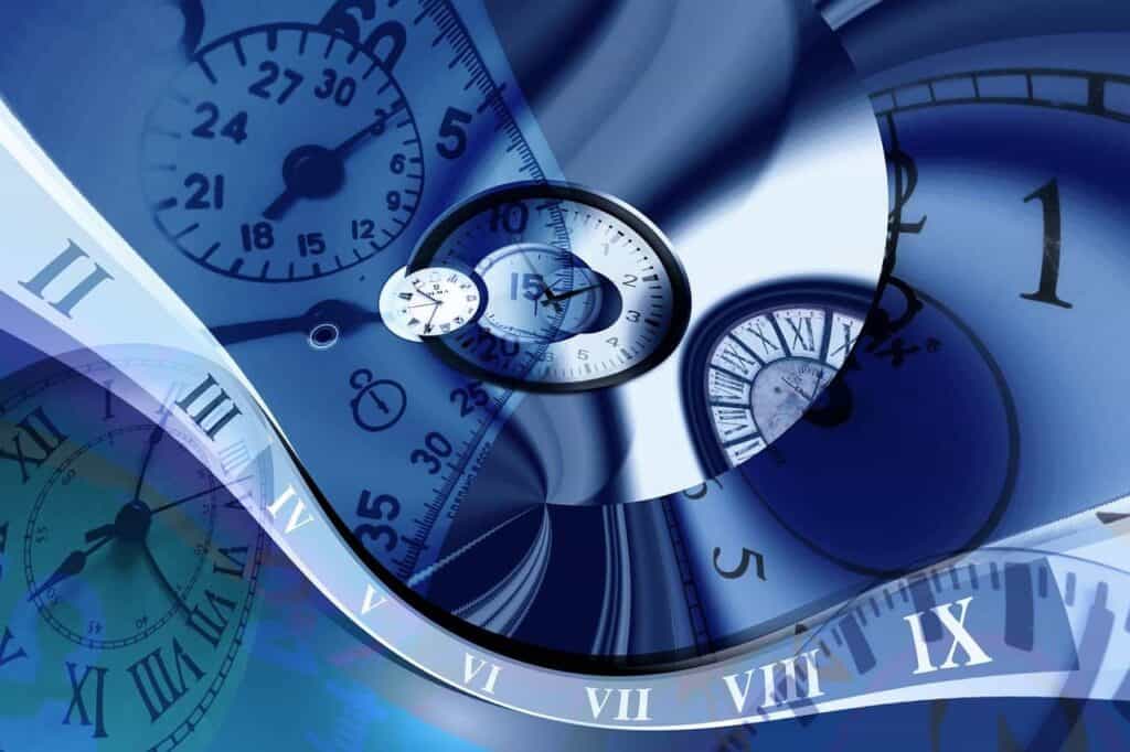 Symbolische Grafik mit Uhren zum Artikel "Kurze Beschäftigung im Lebenslauf weglassen oder angeben"