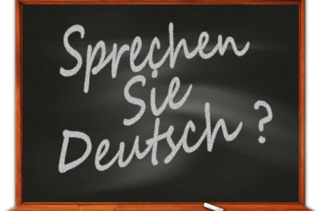 Grafik mit Frage "Sprechen Sie Deutsch?" als Symbol für Artikel "Muttersprache im Lebenslauf"