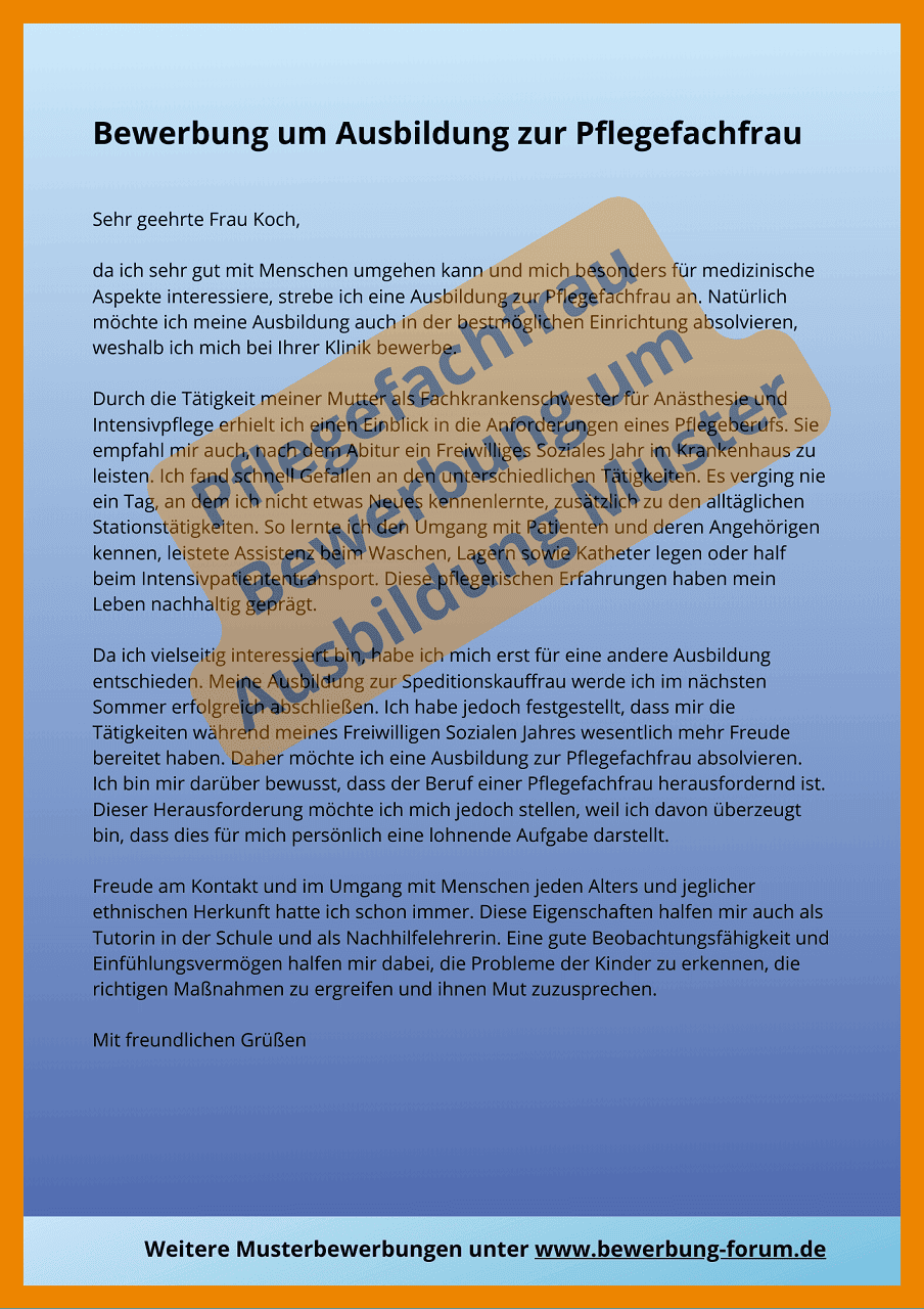 ᐅ Pflegefachfrau Bewerbung Muster [PDF] | Pflegefachmann ️