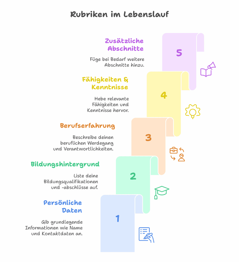 Rubriken Lebenslauf Hauptrubriken