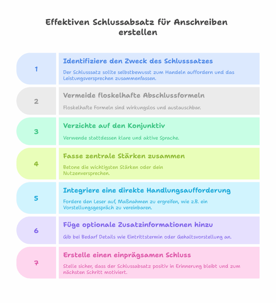 Schlussabsatz Anschreiben Bewerbung letzter Satz