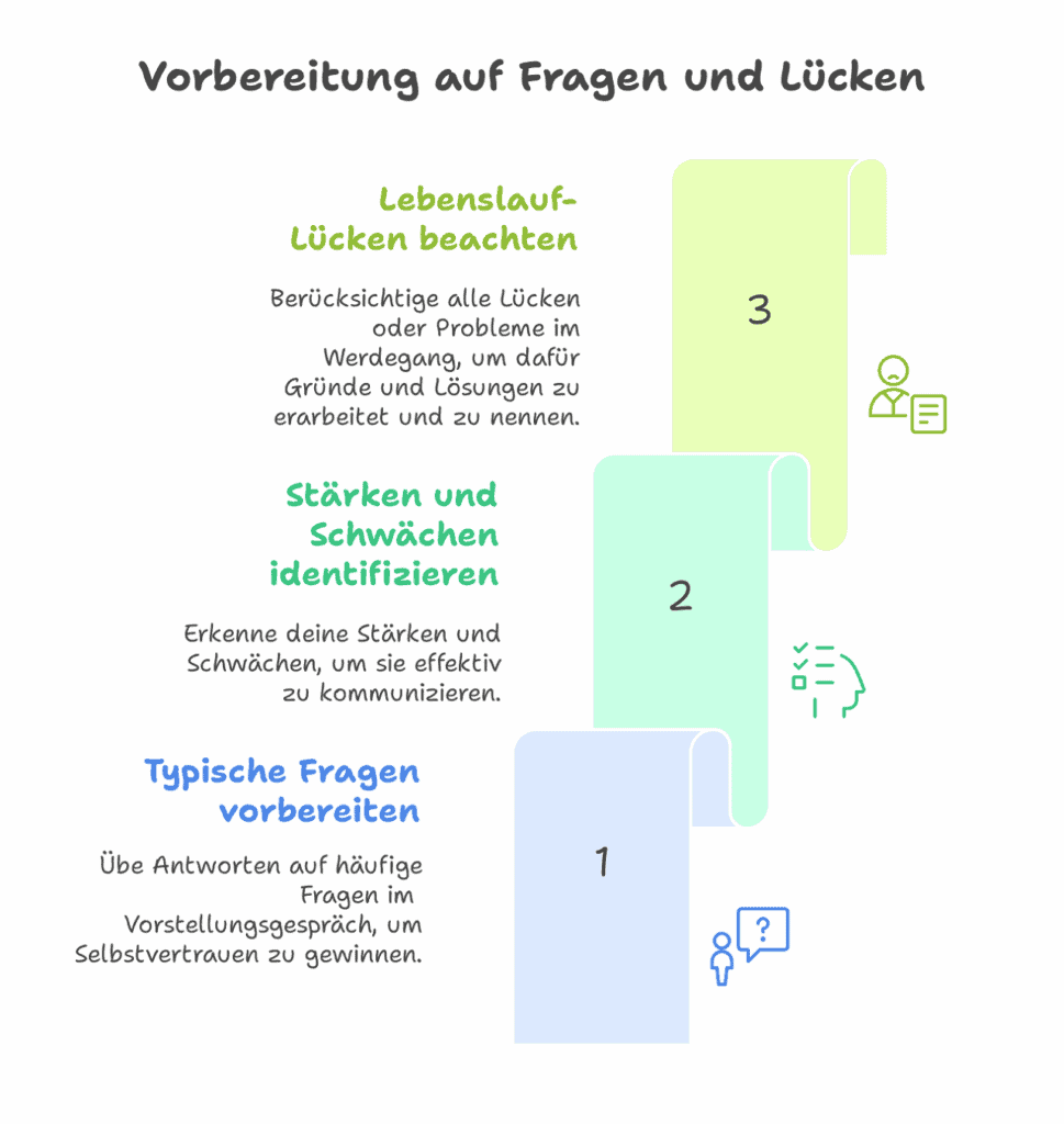 Vorbereitung Fragen Lücken Vorstellungsgespräch
