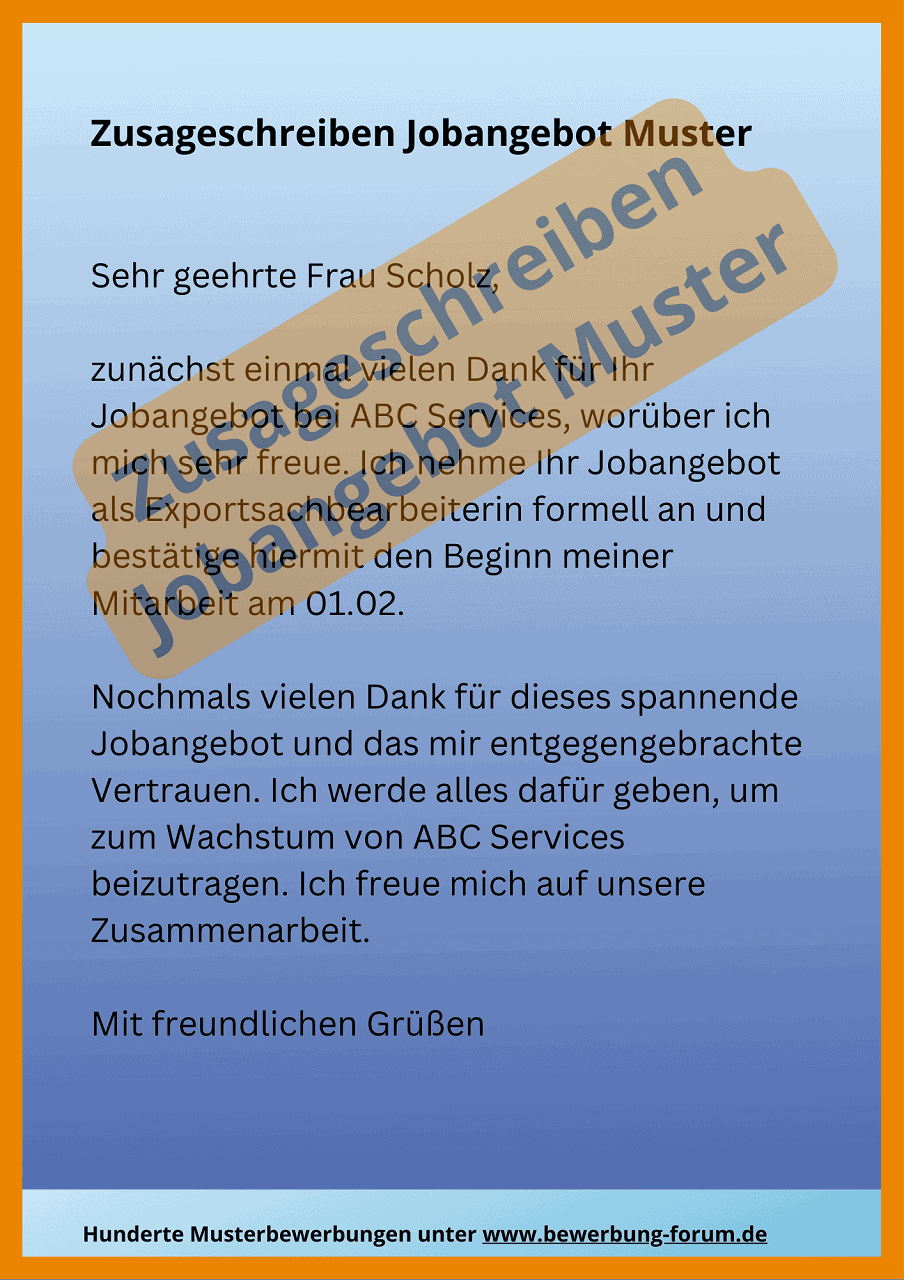 ᐅ Jobangebot annehmen Zusage formulieren [7 Muster]